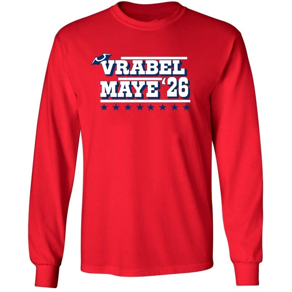 Drake Maye Mike Vrabel 2026 Patriots Long Sleeve Shirt